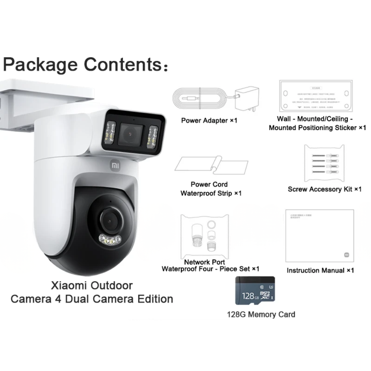 3K Outdoor Camera with Alarm & Audio 128GB