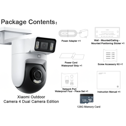 3K Outdoor Camera with Alarm & Audio 128GB