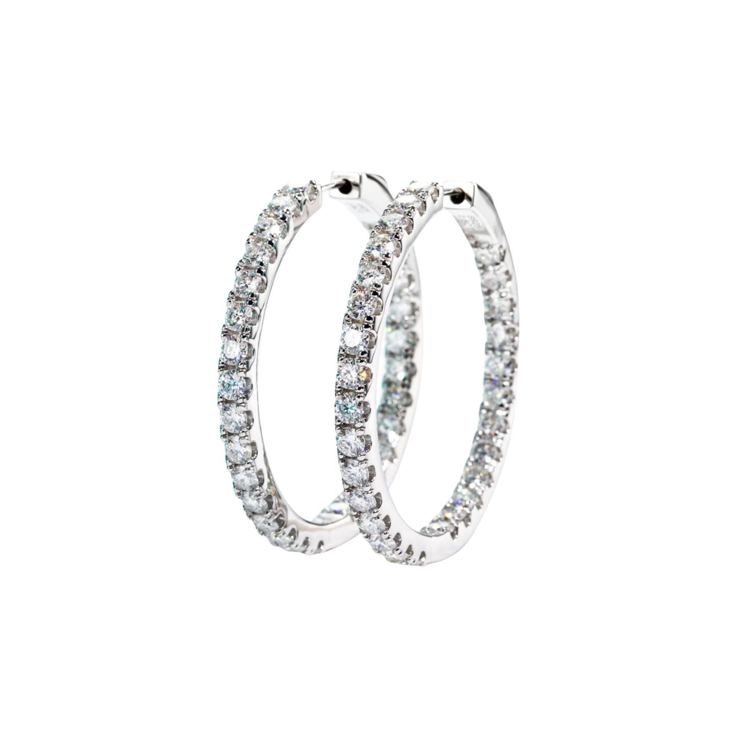 3mm Moissanite Hoop Earrings 5.6cttw Sterling Silver
