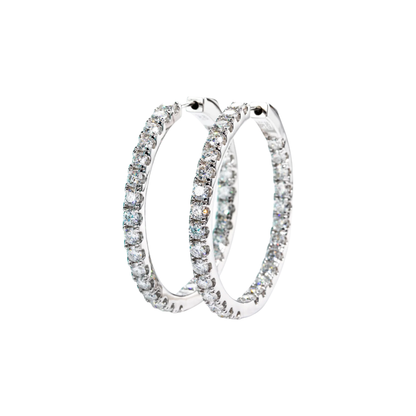 3mm Moissanite Hoop Earrings 5.6cttw Sterling Silver