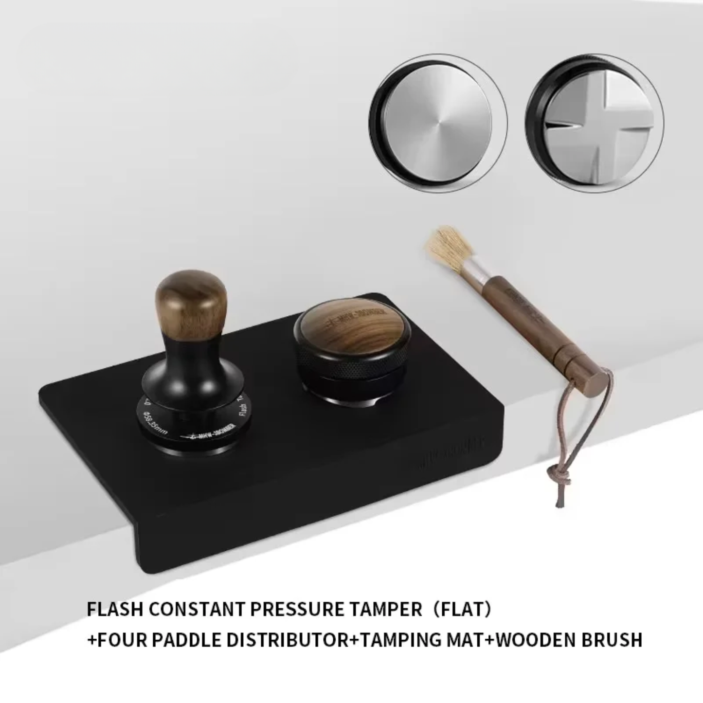 58.35mm Spring Loaded Coffee Tamper Flat Base