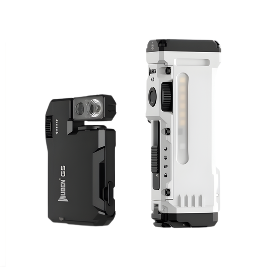 Rechargeable White EDC Flashlight Bundle with Magnetic Tail