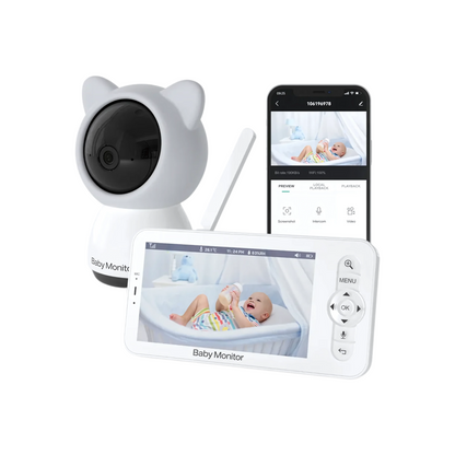 Smart 5 Inch Baby Camera with Lullabies and Night Vision