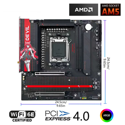 AMD Ryzen Compatible B650 M-ATX DDR5 WiFi Motherboard