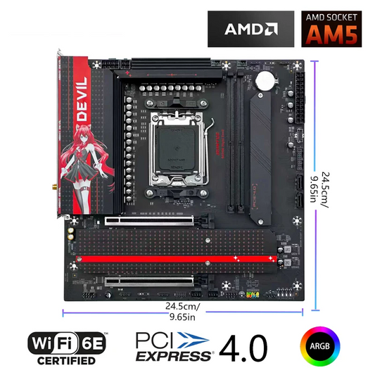 AMD Ryzen Compatible B650 M-ATX DDR5 WiFi Motherboard