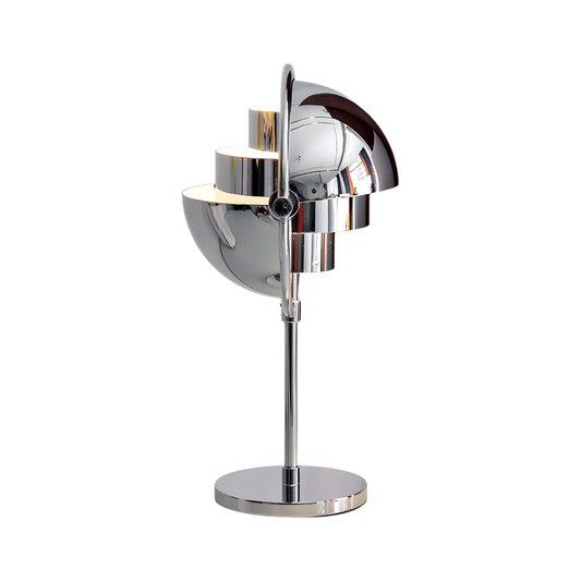 Minimalist Chrome Metal Desk Lamp with LED Option