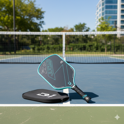 Blue Carbon Fiber Pickleball Paddle with Spin Control