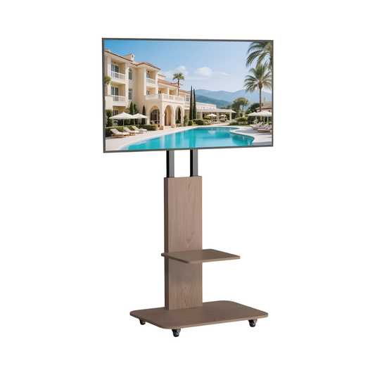 Heavy Duty Rolling TV Cart with Adjustable Shelf 40-75 Inches