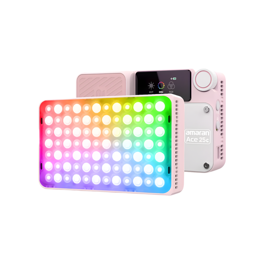 Pink Portable Full Color On-Camera LED Light