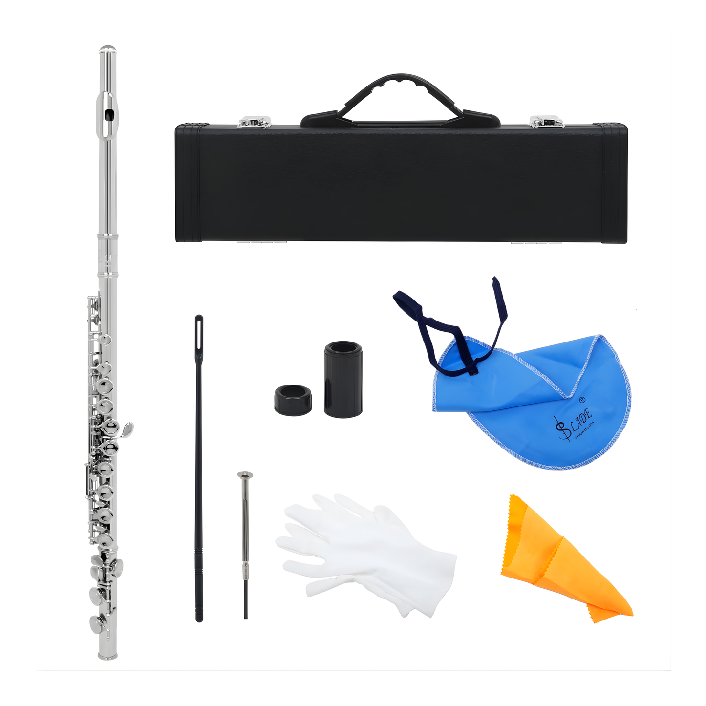 Professional C Key Concert Flute Silver Plated E Key