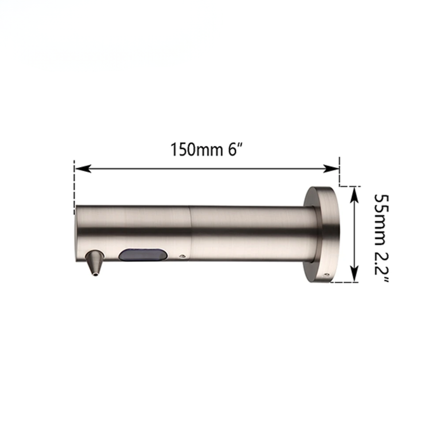 Smart Sensor Soap Dispenser 500ml Wall Mounted Nickel Brushed