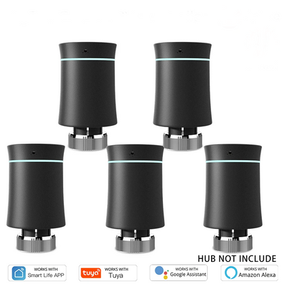 ZigBee 3.0 Smart Radiator Valves 5-Piece Programmable Set
