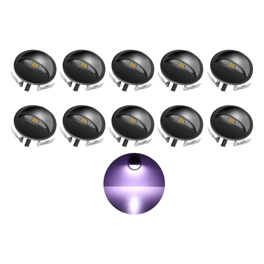 10 Pack White LED Outdoor Deck and Stair Lighting Set