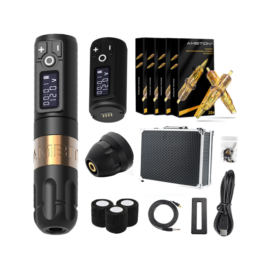 Premium Gold Wireless Tattoo Pen Kit for Professional Artists
