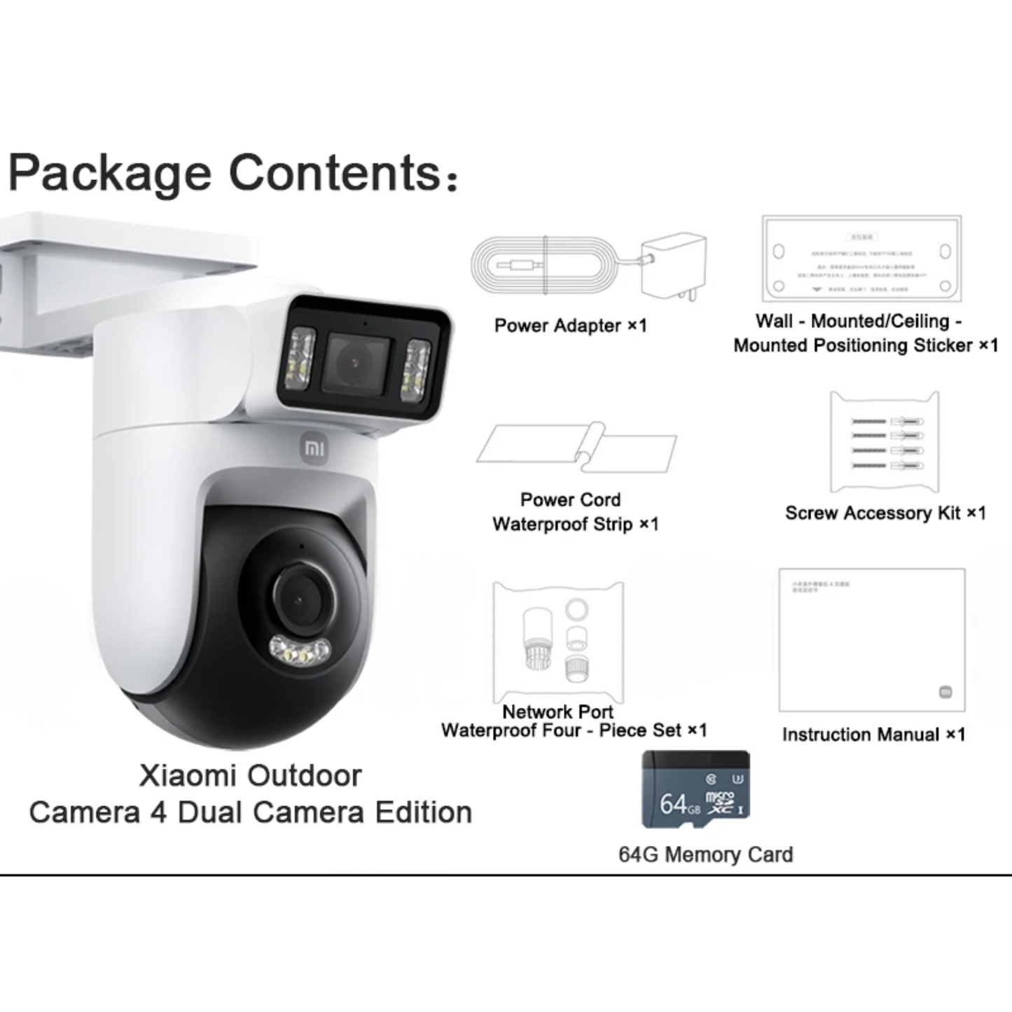 360° Smart Outdoor Security Camera IP66 64GB