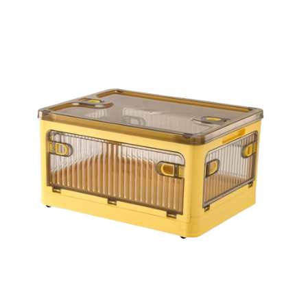 Foldable Storage Box with Wheels Stackable Closet Organizer
