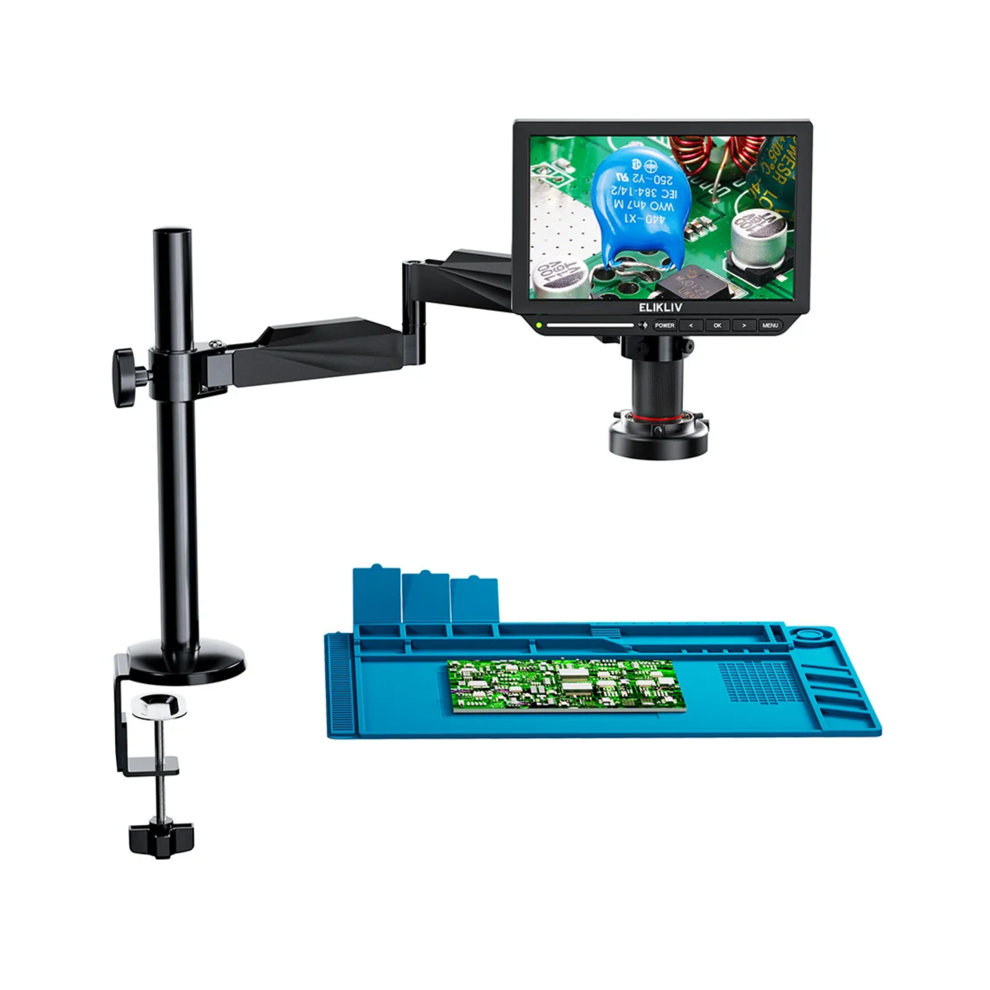 4K Digital Soldering Microscope 2000X with Boom Arm