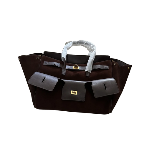 Neutral Leather Top Handle Bag Everyday Use