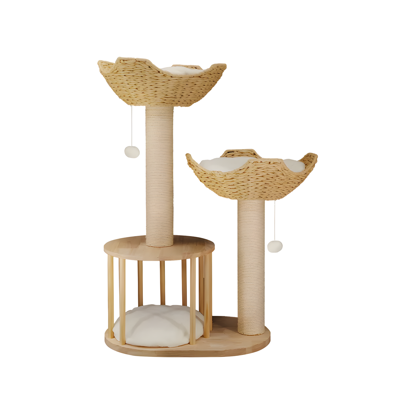 3-Tier Cat Tree with Plush Perches and Sisal Scratching