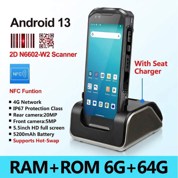 Android 13 Rugged PDA Data Collector with 4G & NFC