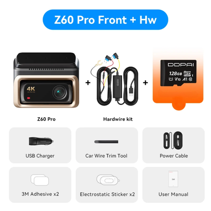 4K Dash Cam Front Camera with ADAS and WiFi