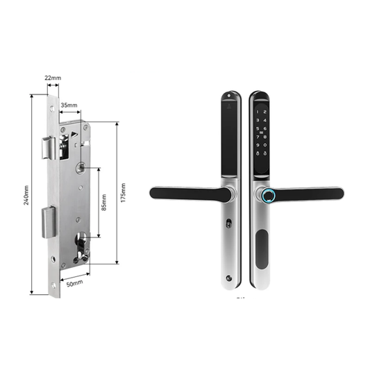 Heavy Duty Electronic Door Lock Fingerprint Silver