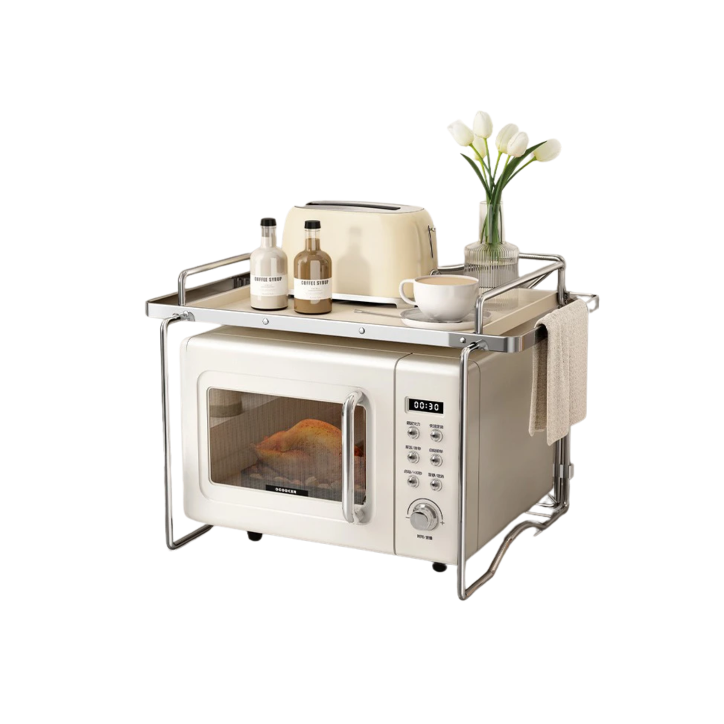 Single Tier Microwave Shelf 50cm Compact