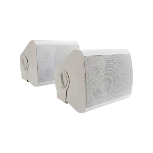 5.25” 2-Pack Outdoor Speakers 300W White Weatherproof