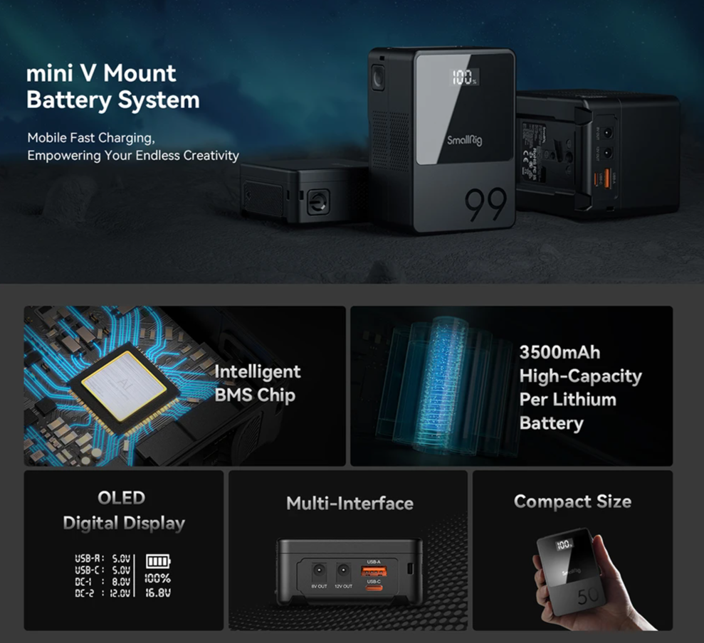 Portable 3400mAh V-Mount Battery for Cameras