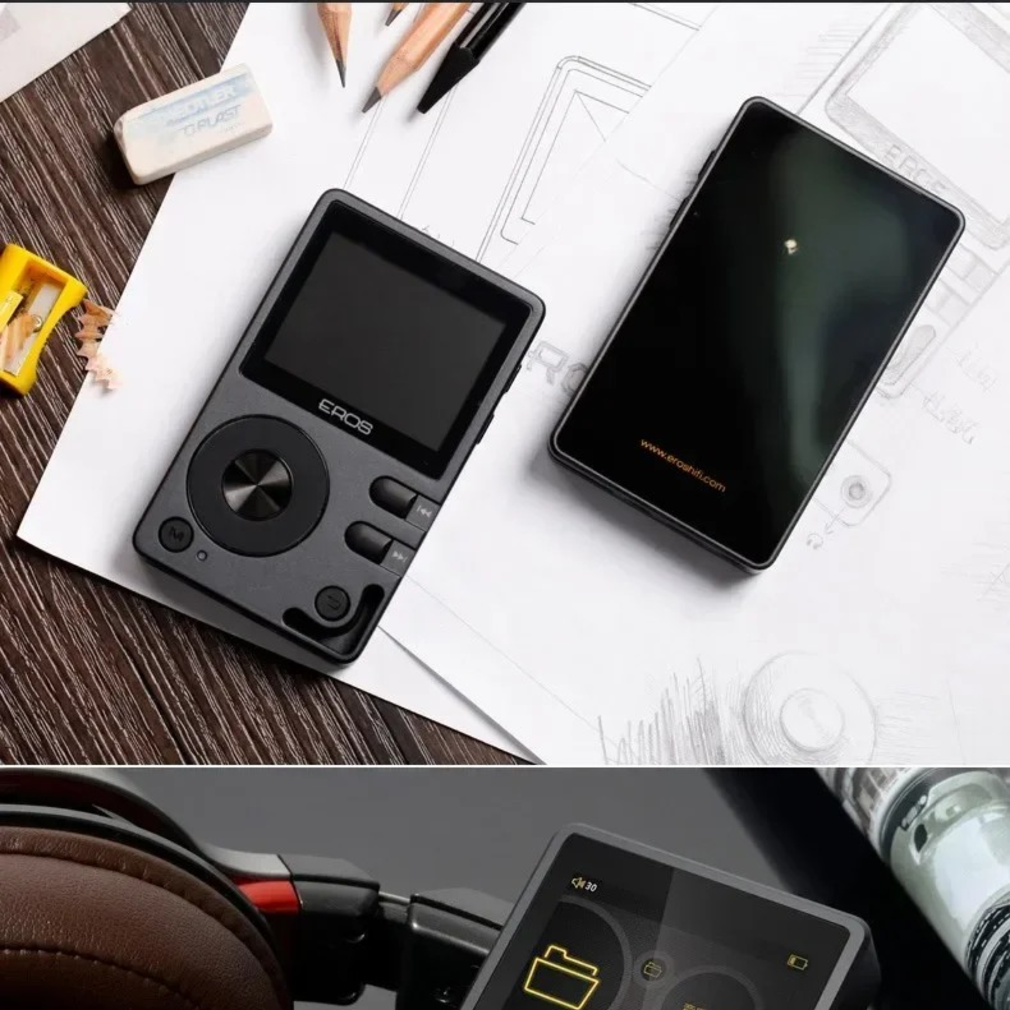 Black Portable Lossless Music Player with Bluetooth 4.2