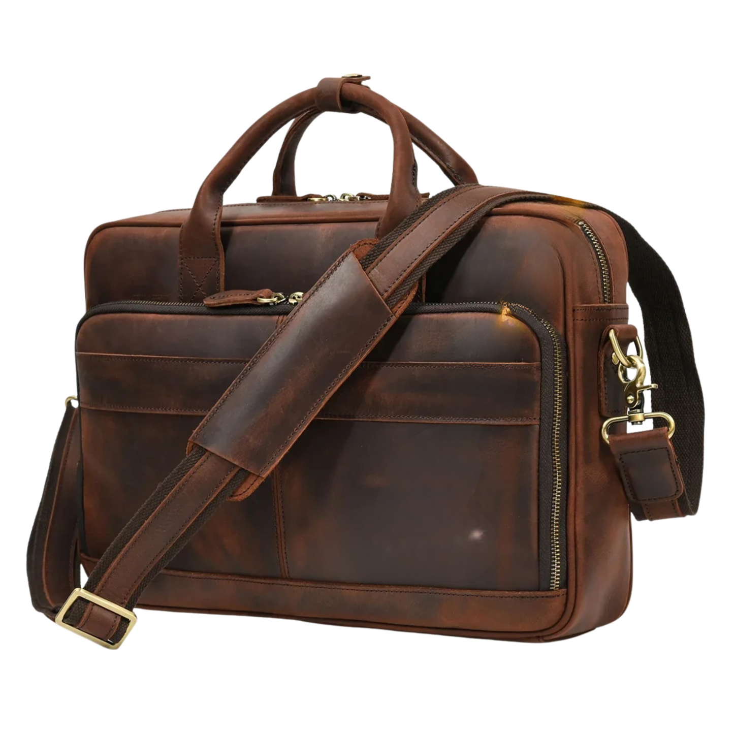 40cm Leather Office Bag Casual Laptop & Document Carrier