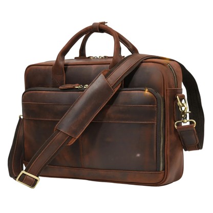 40cm Leather Office Bag Casual Laptop & Document Carrier