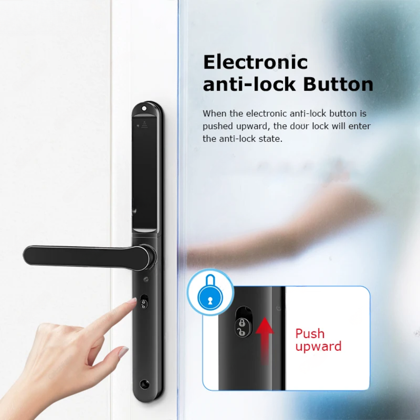 Keyless Outdoor Door Lock RFID App Control Black