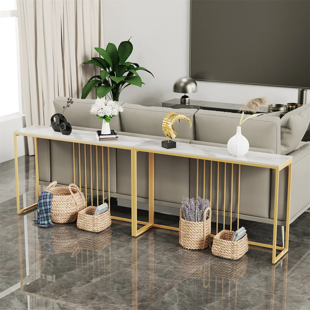 Minimalist Console Table 120cm Metal Frame Side Table