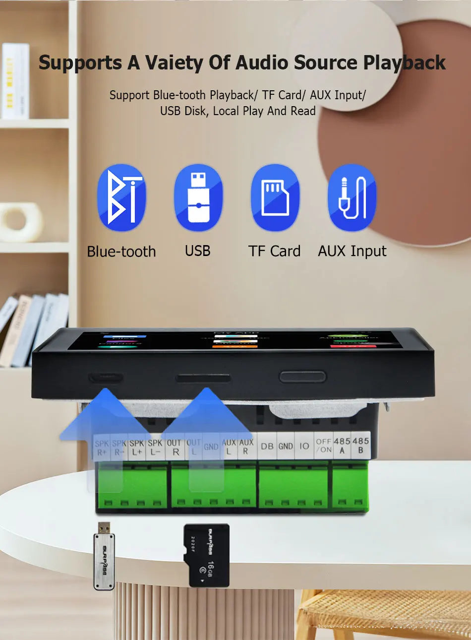 4-Inch Smart Wall Amplifier with WiFi Android 11 & Alexa