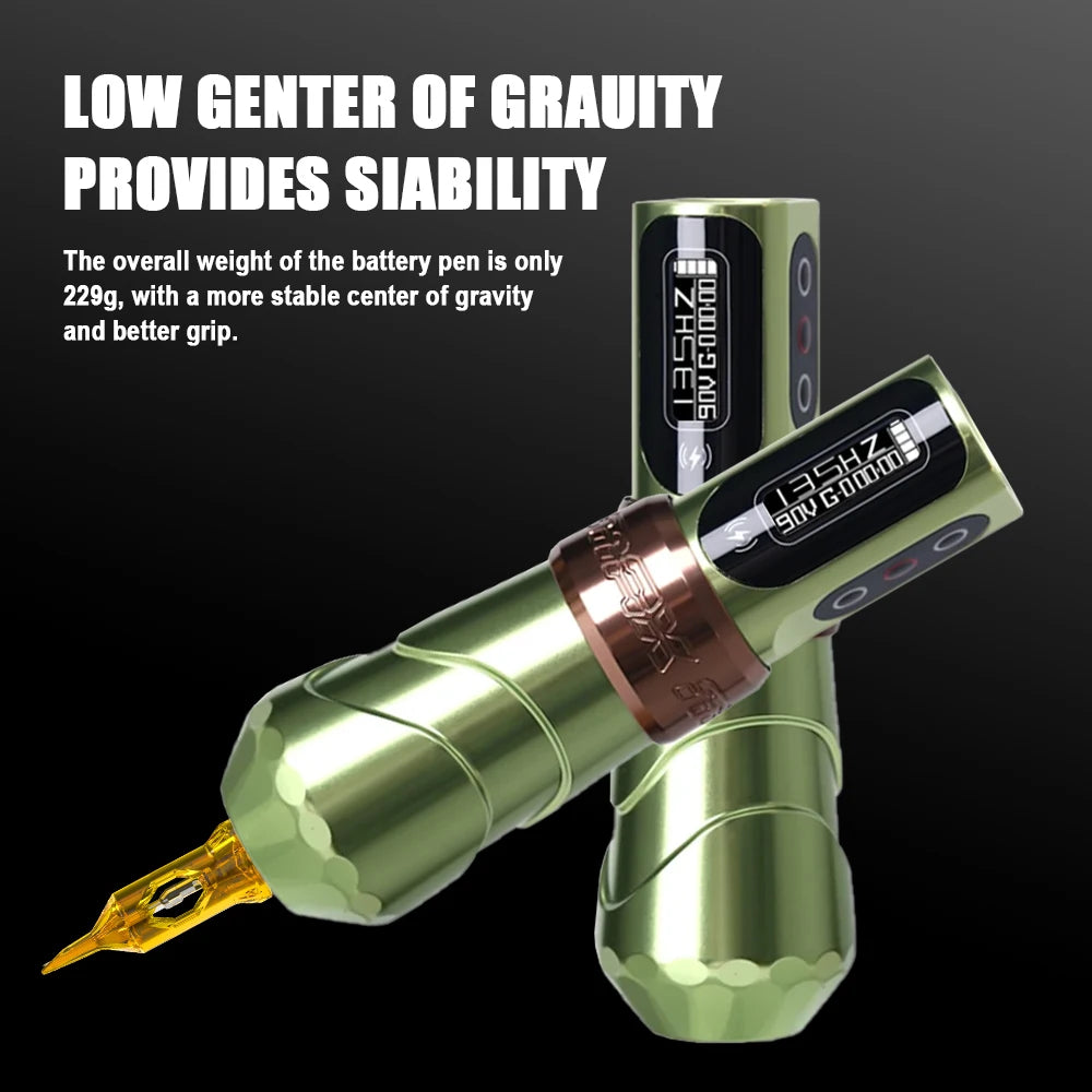 Glossy Black Cordless Tattoo Machine Pen for Smooth Shading