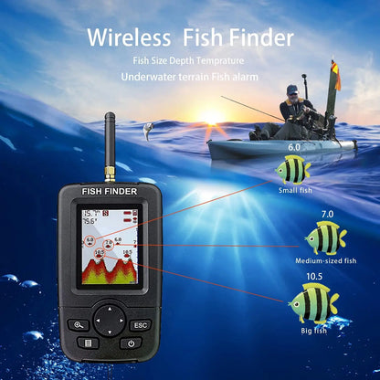 Rechargeable Fish Finder with Wireless Sensor and Depth Alert