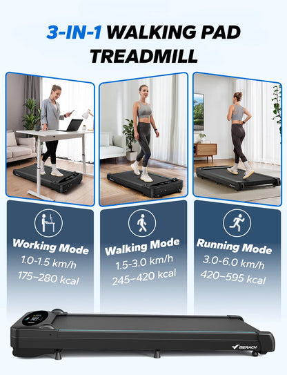 Portable Under Desk Treadmill with Remote and LED