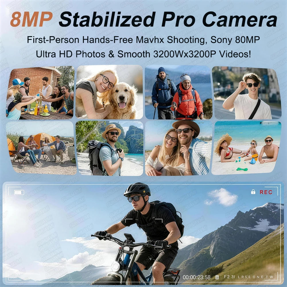 Smart 4K Camera Glasses with 3600mAh Battery