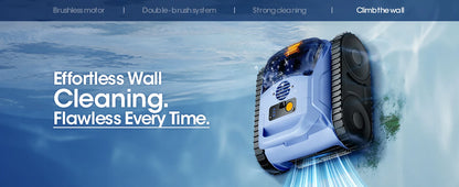 Cordless Robotic Pool Vacuum Sky Blue 150-Min Runtime
