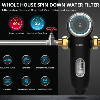 Automatic Rotary Backwash Whole House Sediment Water Filter