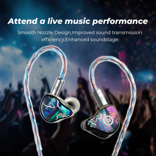 Rainbow 3 Way Crossover In Ear HiFi Headset