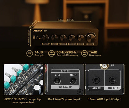 HiFi Bluetooth Amplifier 2.1 Channel with RCA and Sub Out