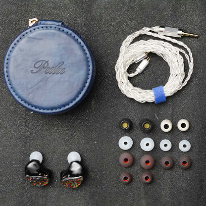 Hybrid 1DD 4BA Green Earphones 2.5mm
