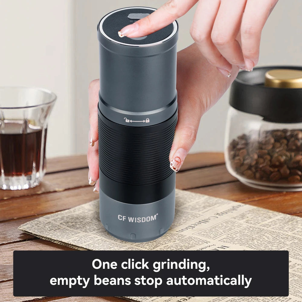 Portable Coffee Grinder with Built In Bean Container