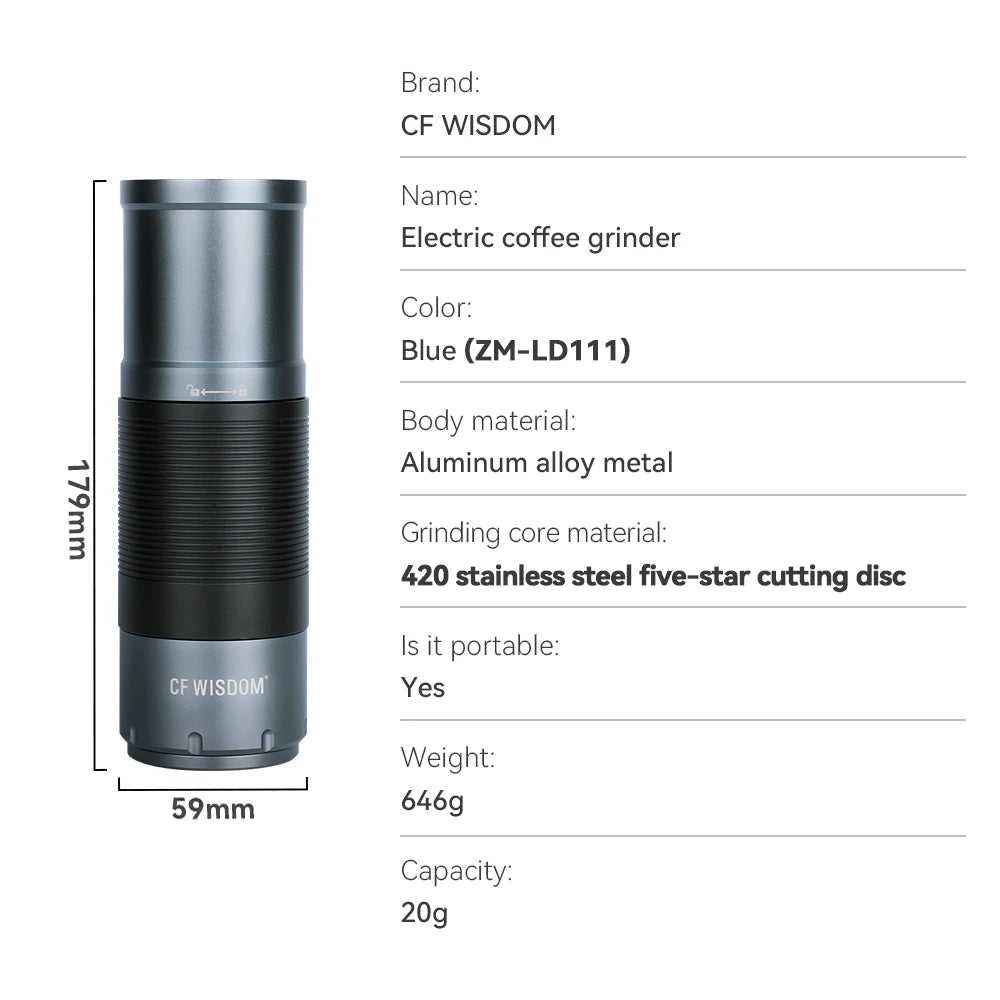 High Speed Electric Coffee Grinder with Transparent Lid