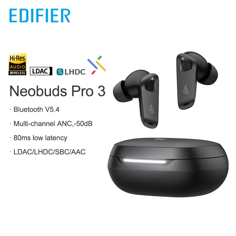 Black Adaptive Noise Cancelling Bluetooth Earbuds Hi-Res