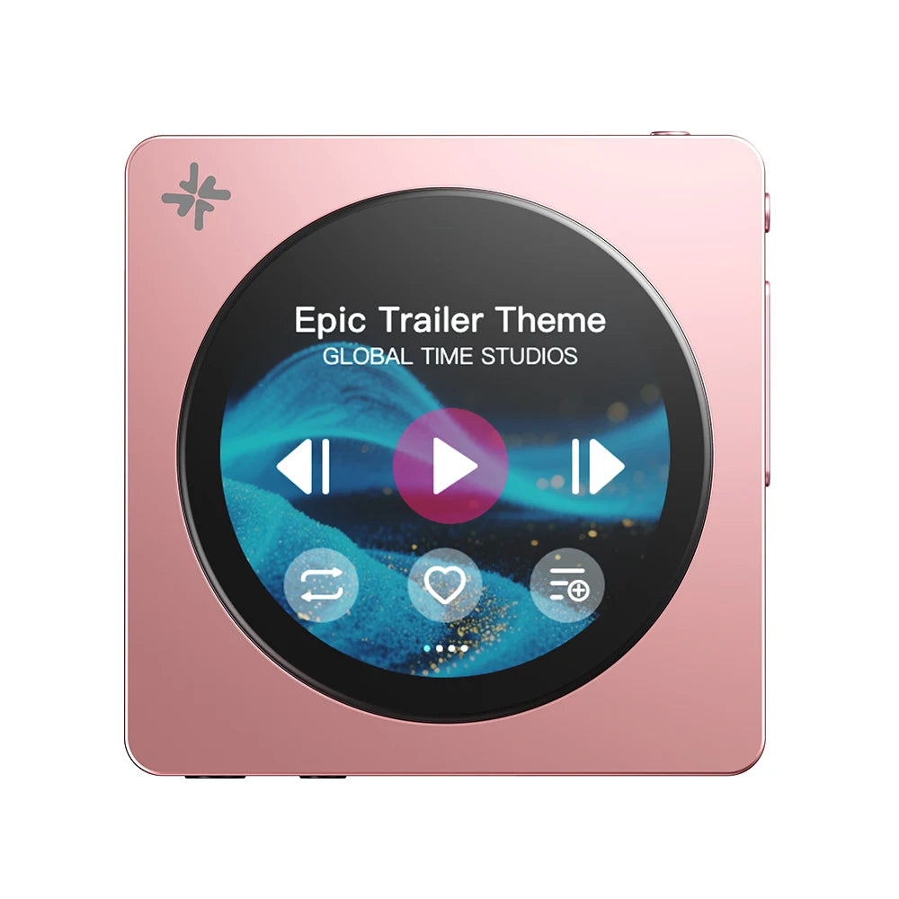 Pink Portable HiFi Music Player Dual DAC Bluetooth 5.4 Touchscreen