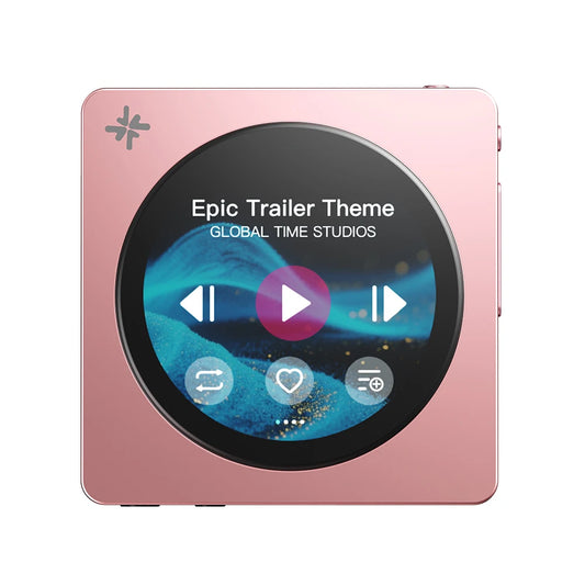 Pink Portable HiFi Music Player Dual DAC Bluetooth 5.4 Touchscreen