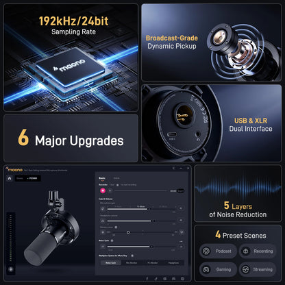 Dynamic Podcast Mic with 192kHz Audio Quality
